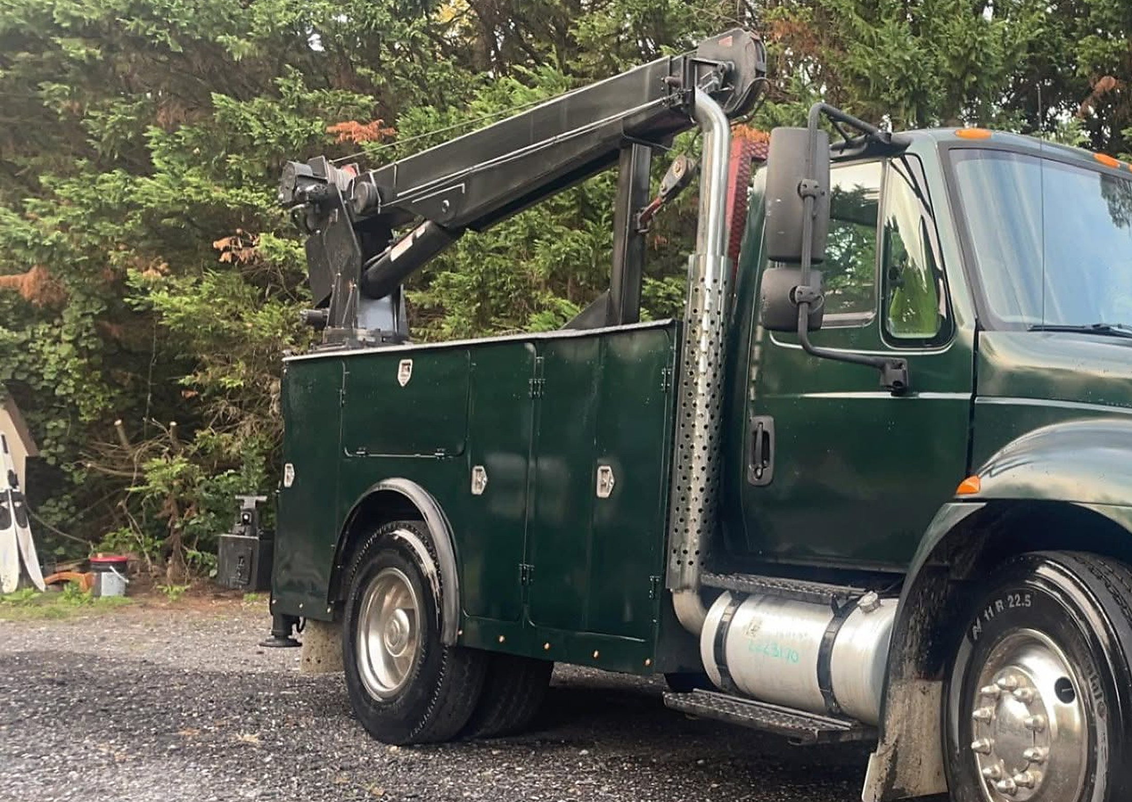 The crane and service body on the CP Repair truck